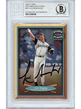 Luis Gonzalez Signed 2003 Fleer Splendid Splinters #22 DBacks BAS Slab Auto MLB